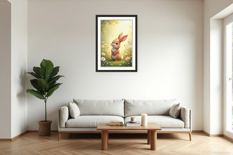 Cozy Woodland Bunny — Cottagecore Botanicals Printable Wall Art