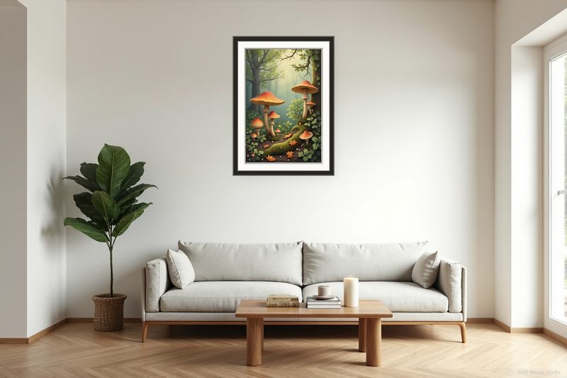 Mushrooms and Ferns Woodland — Cottagecore Botanicals Printable Wall Art