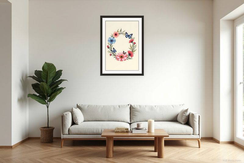 Wildflower Wreath with Butterflies