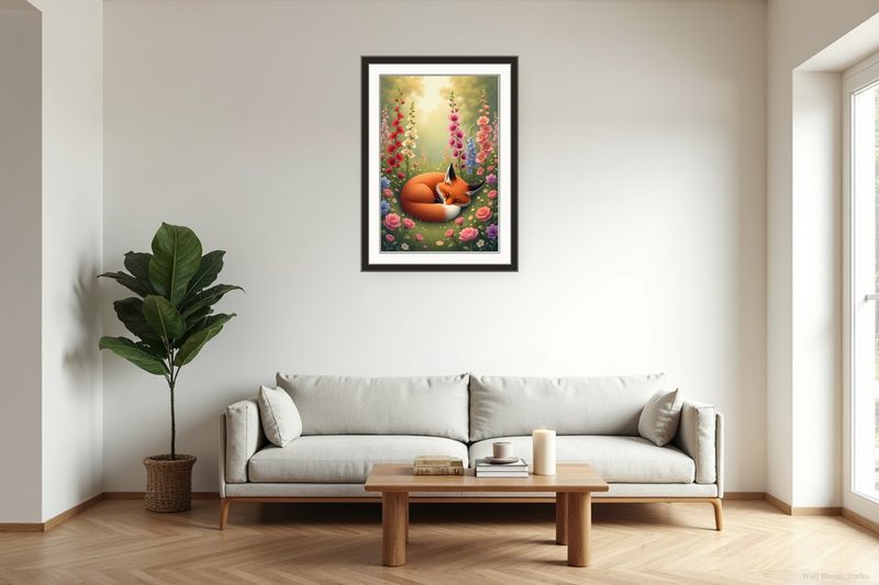 Fox in the Flower Garden — Cottagecore Botanicals Printable Wall Art