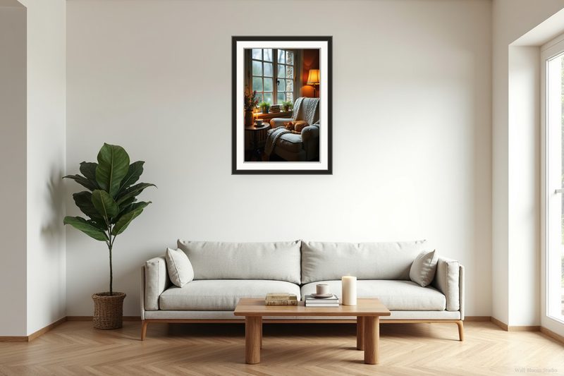 Cozy Reading Nook by Rainy Window