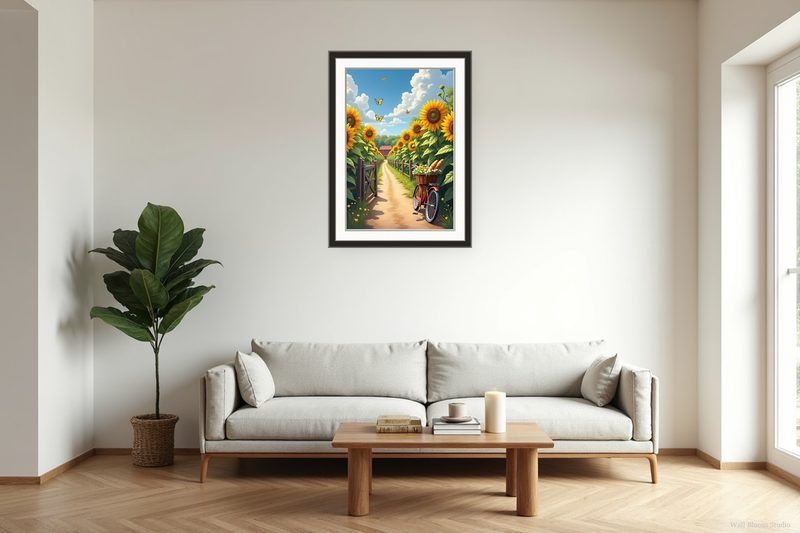 Sunflower Field Country Lane