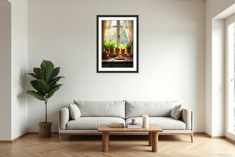 Cottage Kitchen Windowsill Herbs