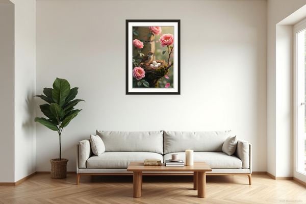 Nature wall art in living room
