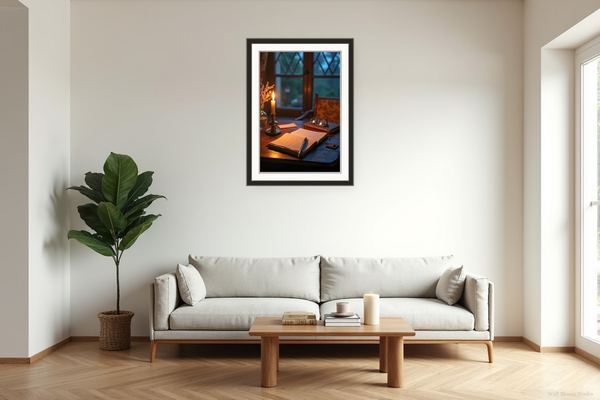 Cottagecore wall art in living room